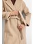 Punto Dikiş Detaylı Oversize Premium Kaban Bej 3108 6