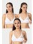 3'lü Beyaz Kadın Pamuklu Likralı Esnek Rahat Balensiz Kapsız Hamile Emzirme Sütyeni 1