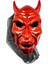 Halloween Cadılar Bayramı Maske Şeytan Maskesi Parlak Kırmızı Metalik Arkası Tüllü Korku Aksesuarı 2