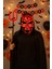 Halloween Cadılar Bayramı Maske Şeytan Maskesi Parlak Kırmızı Metalik Arkası Tüllü Korku Aksesuarı 3