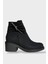 Taş Detaylı Kalın Topuklu Kadın Bot Siyah - Füme 1
