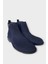 Erkek Hakiki Deri Çift Fermuar Detay Bot Lacivert 3
