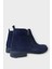 Erkek Hakiki Deri Çift Fermuar Detay Bot Lacivert 6