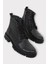 Erkek Içi Kürklü Hakki Deri Fermuarlı Kaydırmaz Termo Taban Bot Siyah 6