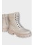Kışlık Bağcıklı Fermurlı Uzun Kadın Bot Bej 2