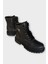 Kalın Taban Bağcıklı Fermuarlı Kadın Bot Siyah 3