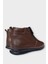 Erkek Hakiki Deri Fermuarlı Soğuk Geçirmez Bot Kahverengi 5