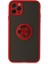 iPhone 11 Pro Kılıf Montreal Yüzüklü Silikon Kapak - Kırmızı 1