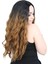 Su Dalgası Uzun Perçemsiz Fiber Sentetik Peruk - Siyah / Karamel Ombreli 2