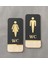 Meşe Gold Serisi Natural Dikey Wc Yönlendirme Seti Bay-Bayan Wc Yönlendirme Yazısı Ahşap 20*9 cm 2
