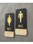 Meşe Gold Serisi Natural Dikey Wc Yönlendirme Seti Bay-Bayan Wc Yönlendirme Yazısı Ahşap 20*9 cm 3