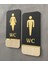 Meşe Gold Serisi Natural Dikey Wc Yönlendirme Seti Bay-Bayan Wc Yönlendirme Yazısı Ahşap 20*9 cm 4