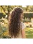 Fiber Sentetik Kabarık Dalgalı Yarım Ay + 2 Yan Çıt Çıt - Açık Kahve 1