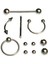 11 Parça Piercing (cerrahi Çelik) Ve Piercing Topu Seti Piirsing 1