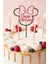 Kişiye Özel Minnie Mouse Temalı Happy Birthday Pasta Süsü 2