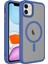iPhone 11 Uyumlu Mat Arka Yüzey Wireless Şarj Özellikli Frms Flet Magsafe Kapak-Derin Mor 4