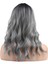 Dalgalı Kısa Perçemli Fiber Sentetik Peruk - Siyah / Gri Ombreli 5
