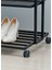 Siyah Metal Elbise Askılığı Iki Yönlü 3 Raflı Tekerlekli Askılık Portmanto ve Konfeksiyon Askılığı 8