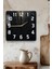 Siyah Dokulu Endüstriyel Temperli Cam Kare Saat 33X33 cm Ebadında Uv Baskı - KCS063 3
