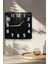 Siyah Dokulu Endüstriyel Temperli Cam Kare Saat 33X33 cm Ebadında Uv Baskı - KCS063 5