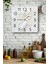 Beyaz Yaprak Desenli Temperli Cam Kare Saat 33X33 cm Ebadında Uv Baskı - KCS037 1