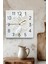 Beyaz Yaprak Desenli Temperli Cam Kare Saat 33X33 cm Ebadında Uv Baskı - KCS037 3