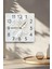 Beyaz Yaprak Desenli Temperli Cam Kare Saat 33X33 cm Ebadında Uv Baskı - KCS037 5