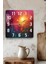 Renkli Işıklar Temalı Temperli Cam Kare Saat 33X33 cm Ebadında Uv Baskı - KCS030 3