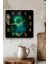 Kozmik Gece ve Yeşil Işık Temalı Temperli Cam Kare Saat 33X33 cm Ebadında Uv Baskı - KCS070 3