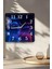 Mavi ve Pembe Işık Geçişli Soyut Desenli Temperli Cam Kare Saat 33X33 cm Ebadında Uv Baskı - KCS043 5