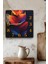 Renkli Yaprak Desenli Temperli Cam Kare Saat 33X33 cm Ebadında Uv Baskı - KCS069 3