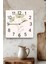 Minimal Çiçek Desenli Temperli Cam Kare Saat 33X33 cm Ebadında Uv Baskı - KCS011 3