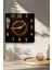 Altın Detaylı Barok Desen Temalı Temperli Cam Kare Saat 33X33 cm Ebadında Uv Baskı - KCS023 5
