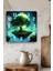 Yüzen Ağaç Temalı Temperli Cam Kare Saat 33X33 cm Ebadında Uv Baskı - KCS001 3