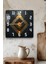 Geometrik Metal Görünümlü Temperli Cam Kare Saat 33X33 cm Ebadında Uv Baskı - KCS024 3