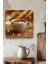 Kahve Fincanı Temalı Temperli Cam Kare Saat 33X33 cm Ebadında Uv Baskı - KCS049 3