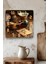 Kahve Temalı Temperli Cam Kare Saat 33X33 cm Ebadında Uv Baskı - KCS065 3