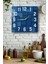 Geometrik Mavi Desenli Temperli Cam Kare Saat 33X33 cm Ebadında Uv Baskı - KCS050 1