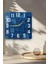 Geometrik Mavi Desenli Temperli Cam Kare Saat 33X33 cm Ebadında Uv Baskı - KCS050 5