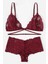 Kadın Bordo Özel Şık Sütyen Külot Takımı 1