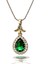 Yeşil Zümrüt Taşlı Gümüş Otantik Kolye, Doğal Taşlı Şık Takı 1