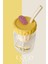550ML Spirit Desenli Pipetli Cam Detox Matara Bardak - Süt, Su, Meşrubat, Limonata Sunum Bardağı 5