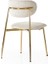 Laila S80 Sandalye – Krem Kumaş, Gold Metal Ayak 3