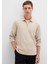 Yarı Fermuarlı Uzun Kollu Bej Tişört 0613045-70039 1