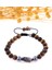 Doğal Kaplan Gözü, Botswana Akik ve Hematit Makrome Bileklik, Kahverengi Renkli 1