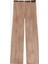 Kemerli Fitilli Kadife Bol Paça Pantolon Camel 1