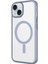 Apple iPhone 15 Kılıf Wireless Şarj Özellikli Sert Pc Frms Mat Riksos Magsafe Kapak-Mavi 3