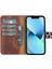 Apple iPhone 13 Pro Uyumlu Deri Cüzdanlı Kılıf Leopar Desen 4