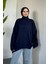 Sezin Ön Oval Kol Salaş Tunik Lacivert 1