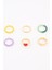 6'lı Renkli Taşlı Reçine Yüzük Seti, Şık Takı Kombini 2